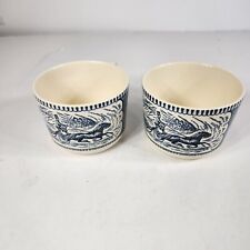 (2)D Handle Currier Ives Royal China Blue Lg Soup Coffee Mug Princess Carriage picture