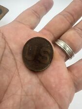Antique WWI Pre WWII Army Artillery US Collar Disc Insignia Pin Screw Back picture