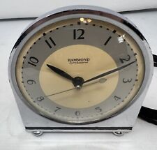 HAMMOND spin-start Alarm Clock; Art Deco Chrome: 1920s-30s, RUNS-KEEPS TIME picture