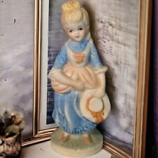 Vintage Ceramic Colonial Lady Figurine MCM Midcentury Tabletop Figure picture
