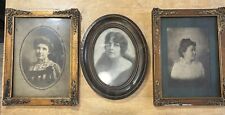 Antique Small Framed Oval Photo & 2 Other Framed Antique Photos 6X8 Frame picture