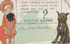 Tucks Buster Brown Valentine RF Outcault Signed Heart Dog c1906 UB postcard H149 picture