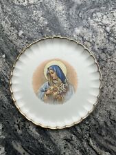 Vintage Virgin MARY collectors plate W.S. George Warranted 22 Caret GOLD  picture