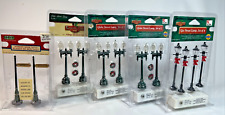 CHRISTMAS LOT Of 5 Village Collection Globe Street Lamps & Signs Lights Up VNTG picture