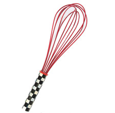 MacKenzie-Childs Brand New Red Courtly Check Whisk Material: enamel, silicone, 1 picture