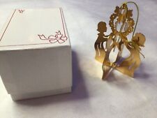 Vintage Danbury Mint Gold Electroplated Wreath Christmas Ornament 1979 with Box picture