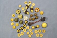 Mixed LOT of 44 Antique & Vintage SEWING BUTTONS ~ Bakelite Bone and Celluloid picture