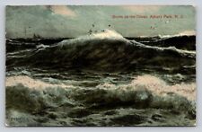 c1914 Storm On Ocean Asbury Park New Jersey P527A picture