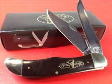 GERMAN BULL LARGE 2 BLADE TRAPPER KNIFE BUFFALO HORN NEW/BOX SHEATH GB-069BH picture