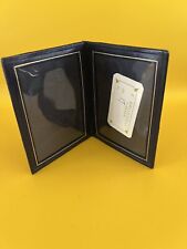 Antique Italian Embossed Navy Leather Picture Frame, 3.5” x 4.5”, F. Bruscoli FI picture