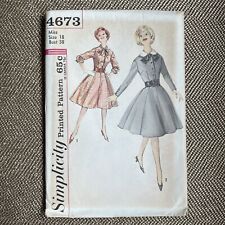 1960s Simplicity 4673 Vintage Flared Dress Pattern Sz 18 Bust 38 Uncut picture
