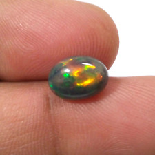 AAA+ Excellent Rare Ethiopian Black Opal Cabochon Oval 2.50 Crt Loose Gemstone picture