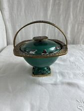 Vintage enamel & brass Judaica covered dish home decor picture