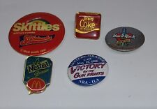 Vintage Lot Of Pins, 5 Total. Coke, McDonald's, NRA, Hard Rock, Skittles picture