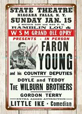 1956 Faron Young His Country Deputies State Theatre Concert Poster metal tin picture