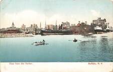 c1905 View From Harbor Ships Rowboats Buffalo NY P486 picture