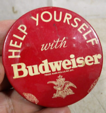 VTG/Antique Pre-Prohibition Budweiser Beer Pin Back Button Bastian Bros I.P.E.U. picture