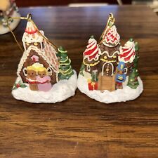 Lot Of 2 Vintage Gingerbread House Ornament Light Cover Toy Soldier Castle Villa picture