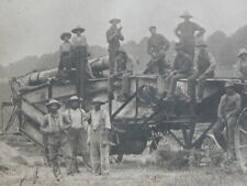Vtg 1910s 20s Steam Tractor & Threshing Crew Postcard RPPC  picture