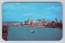 Pittsburgh PA-Pennsylvania, Scenic Skyline, River, City, Vintage Postcard picture