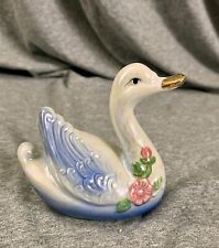Vintage VERY RARE Pearlescent Lusterware Porcelain Swan Figurine picture