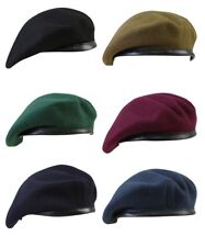 British Army Beret 100% Wool Soldier Cadet Maroon RAF Military Blue Marine Green picture