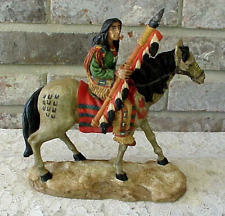 Vintage Native American Warrior Warpainted Horse Sculpture Youngs, Inc. 1996?? picture
