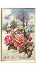 Victorian Helme's Railroad Snuff Trade Card w/ Winter Roses picture