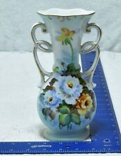 Vintage Ucagco Ceramic Hand Painted Roses Floral Vase Made in Japan picture