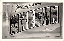 Postcard Greetings From Oregon Big Letter Black & White picture