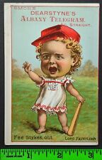 Vintage 1880's Little Girl Yelling Strike Out Baseball Trade Card picture