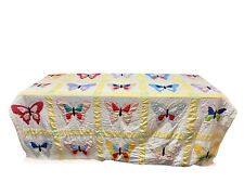 Vintage 1930’s  Quilt 80” X 92” Hand Applique LG Butterflies HandStitched Cotton picture