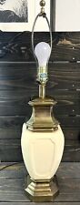 Stiffel / Lenox Brass Ivory Porcelain 29” Table Lamp With Harp And Finial picture