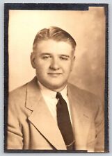 Original Vintage Antique Real Photo Student Picture Gentleman In Suit And Tie picture