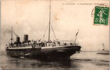 Early 1900s Le Havre Transatlantique French Steamship La Touraine Liner Postcard picture