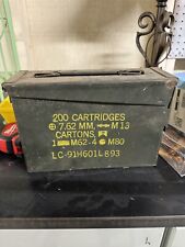 VINTAGE ARMY US Military Ammo Box 200 Cartridges 7.62 MM NATO M82 CARTONS picture