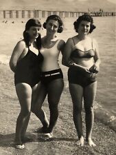 1971 Ukraine Young Pretty Women Bikini Swimwear Black Sea Vintage B&W Photo picture