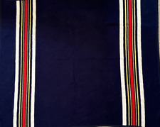 Vintage Revert Acrylic Blanket Blue Red White Yellow Striped 58