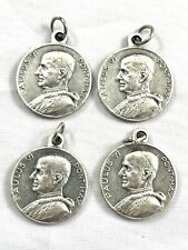 Vintage Catholic Pope Paulus VI Pont Max Silver Tone Religious Medal Set of 4 picture