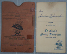 Vintage 1963 Credit Union Savings Account Booklet & Cover St. Anne's Fall River picture