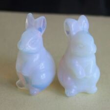 Carved gemstone crystal rabbit bunny figurine animal carving home decor 1.5'' picture