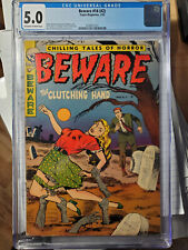 Beware 14 (2) CGC 5.0 Scarce Graveyard cover by Krenkel/Harrison. Trojan | 1953 picture