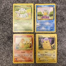 Base Pokemon Card Starters Pikachu, Bulbasaur, Squirtle & Charmander  LP picture