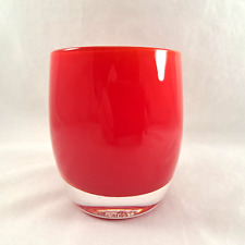 Glassybaby Red Opaque Glass Votive Candleholder Pre-Triskelion picture