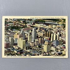 Vintage Late Aerial View Business District Houston Texas Postcard Posted Seawall picture