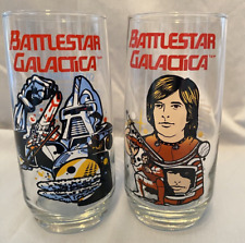Pair of Vintage 1979 Battlestar Galactica Glasses-Cylon Warriors and Starbuck picture