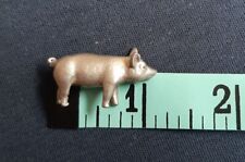 Vintage cast pewter tiny pig figurine, 1  1/8 X 3/4 in picture