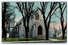 1913 St. John's Episcopal Church Clinton Iowa IA Antique Posted Postcard picture