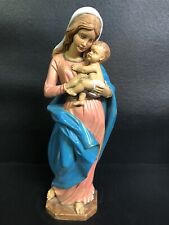 Vintage Italy Madonna And Baby Jesus 11” Statue picture