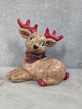 Vintage Christmas Kimple Mold Ceramic Reindeer Hand Painted Figure 1980s picture